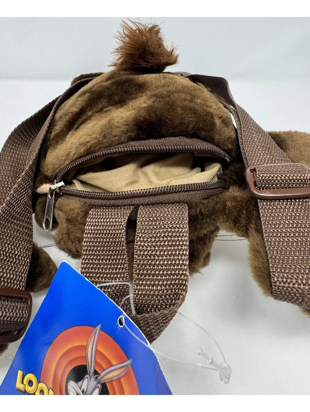Vintage 1997 Looney Tunes Tasmanian Devil Plush Backpack with Tags